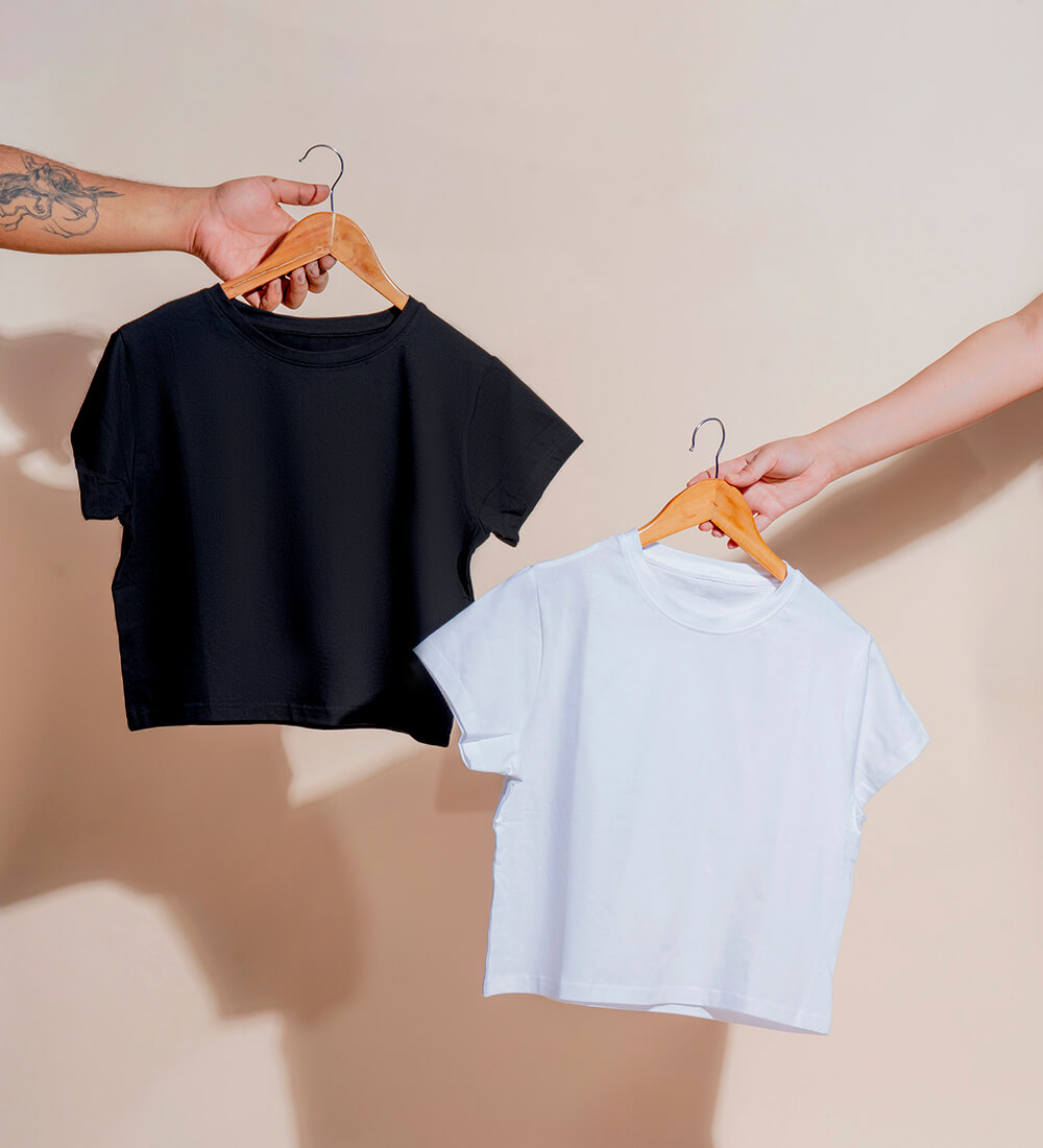Pure Cotton Round Neck Crop Tops