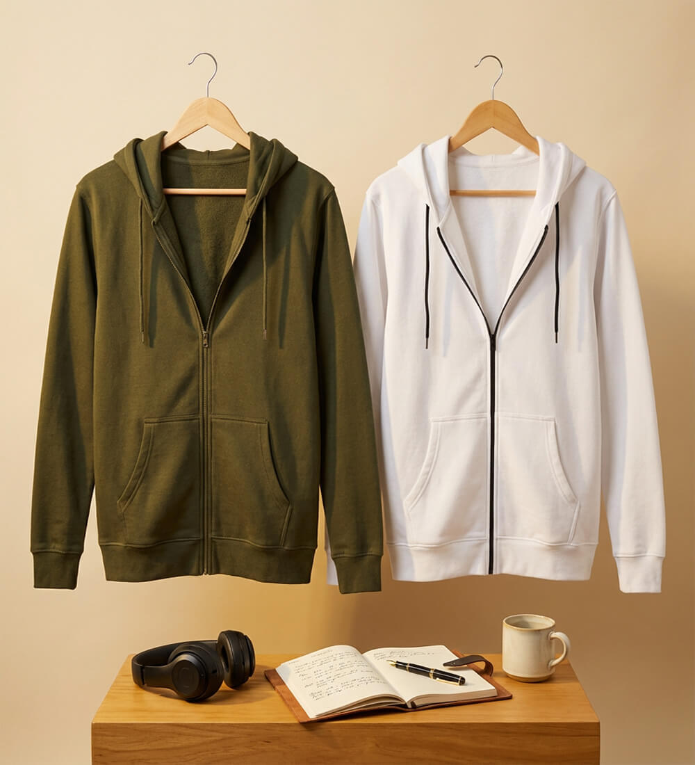 Pure Cotton Hoodie With Zip