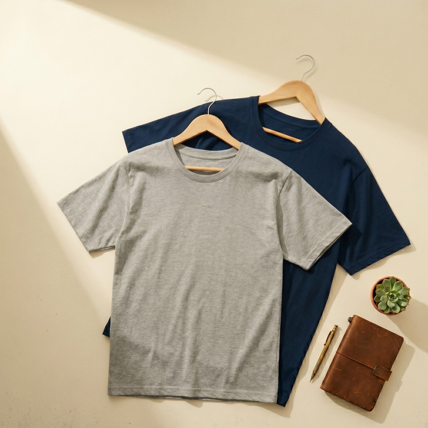 Pure Cotton Plus-Sized Roundneck T-shirts