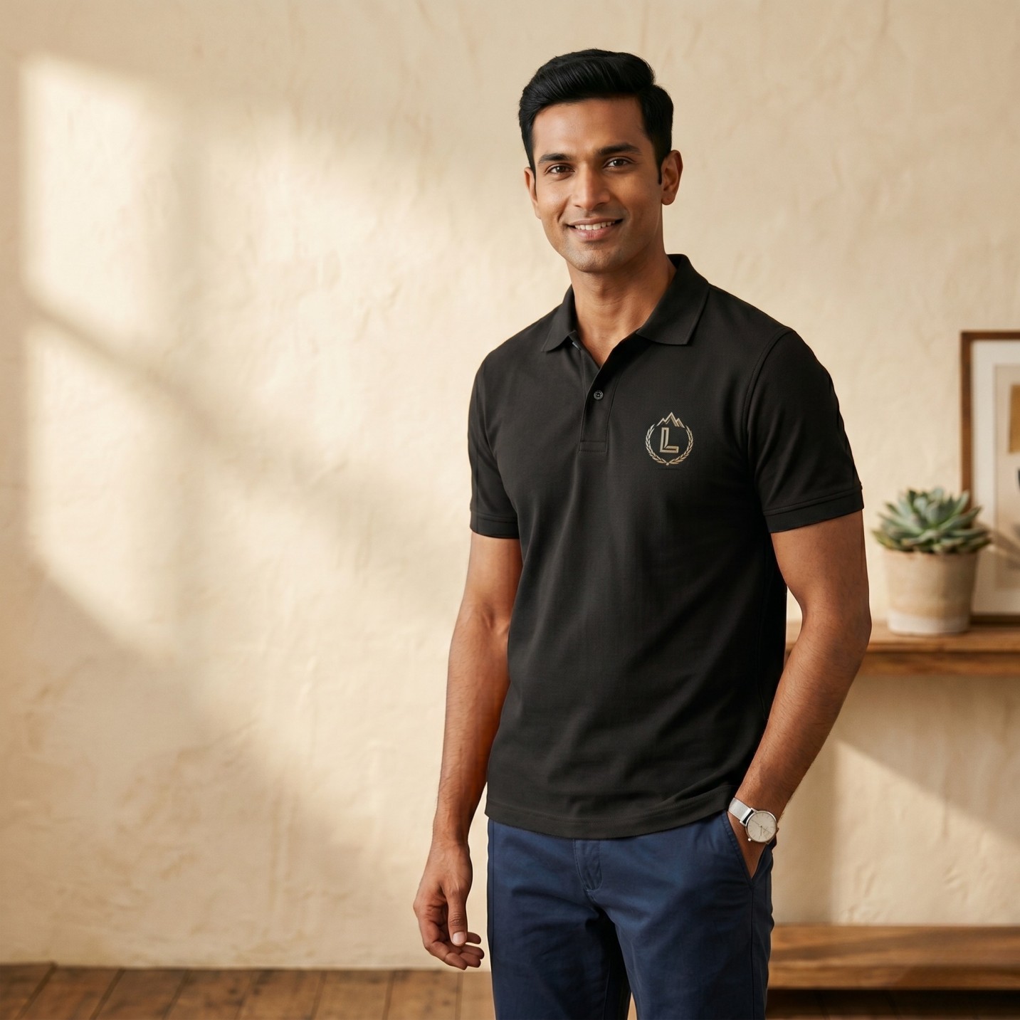 Pure Cotton Collared T-Shirt