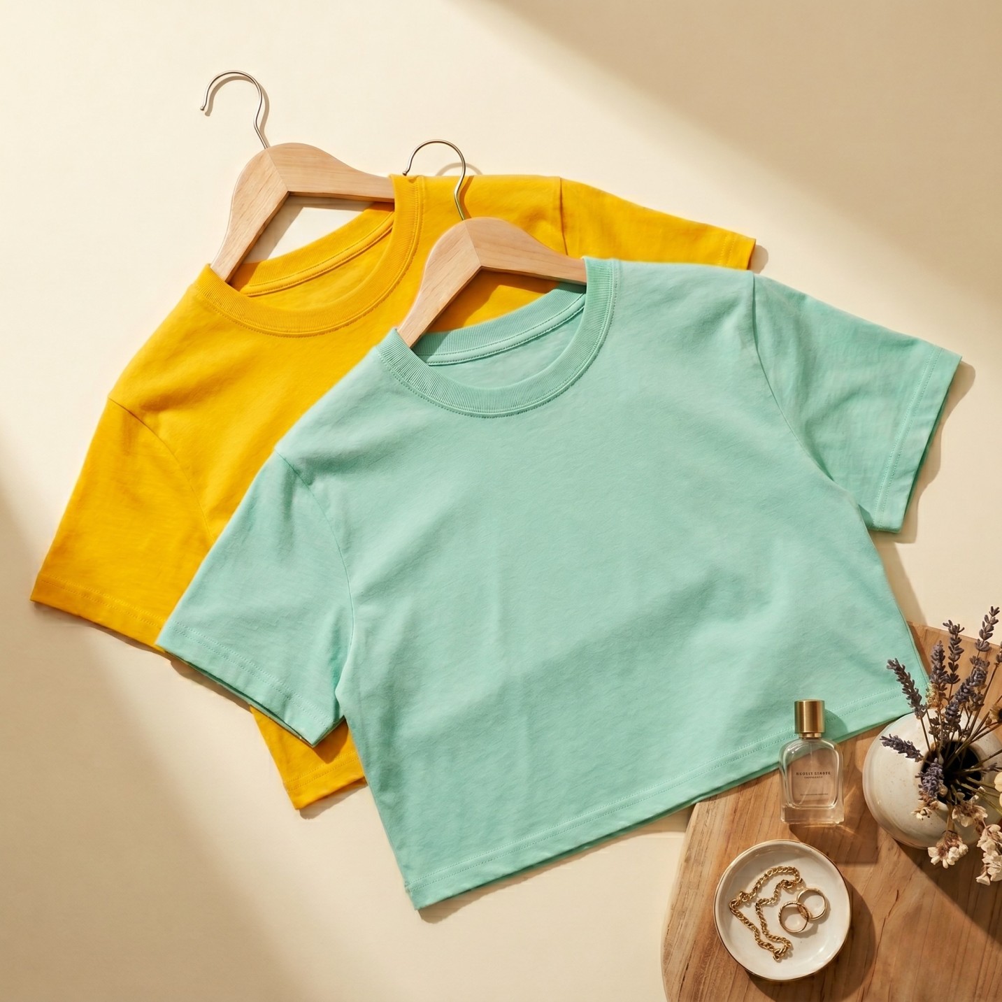 Pure Cotton Round Neck Crop Tops