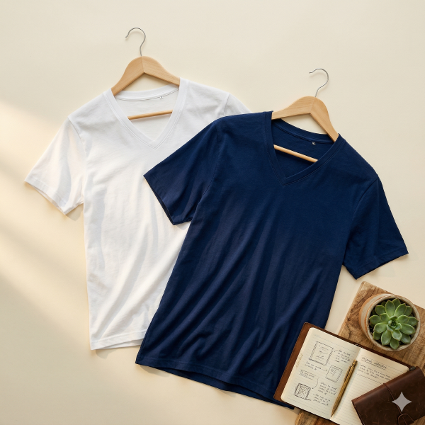 Pure Cotton V Neck T-Shirt