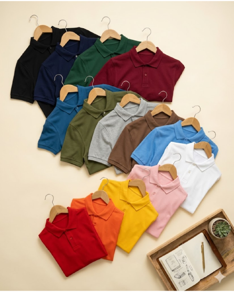 Pure Cotton Collared T-Shirt