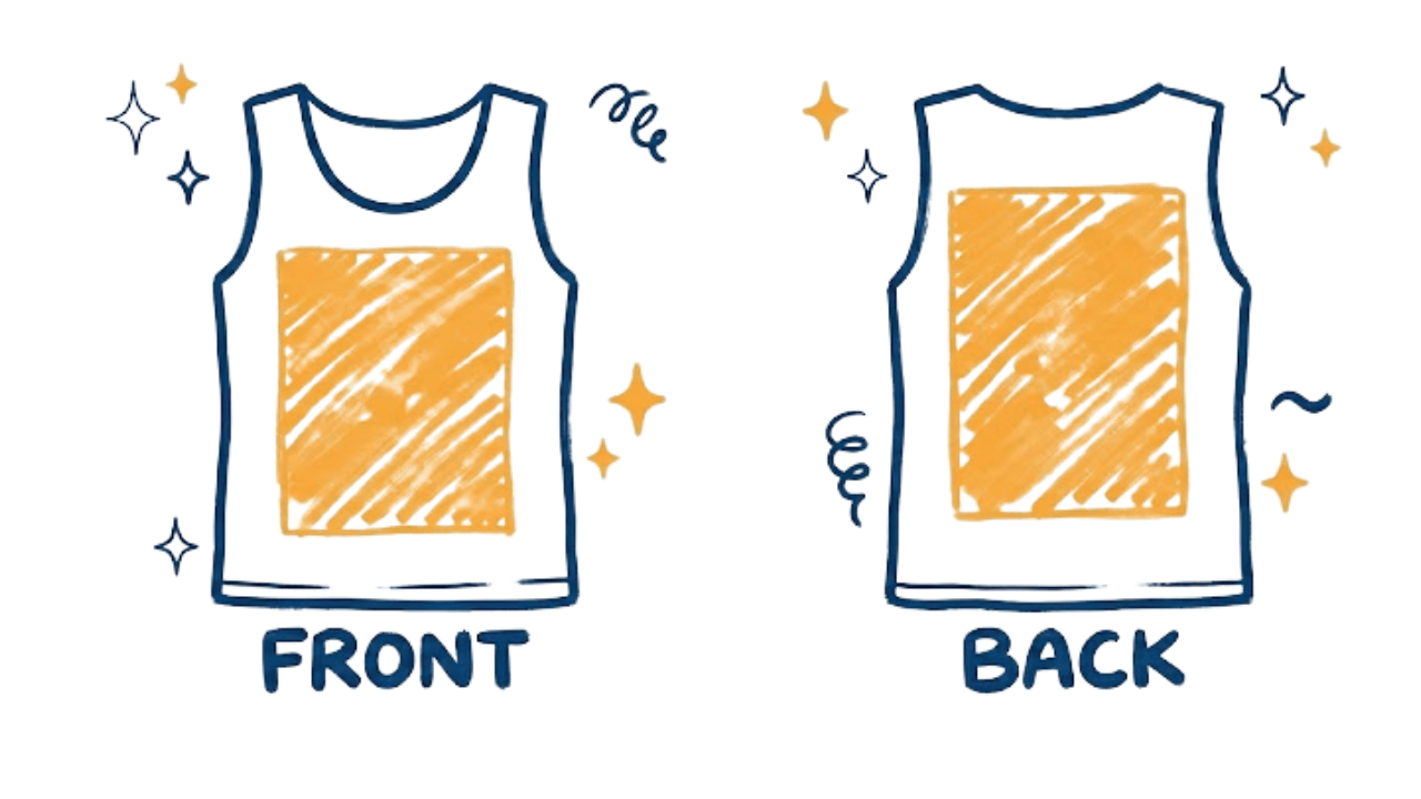 Print placement areas for Tank Top