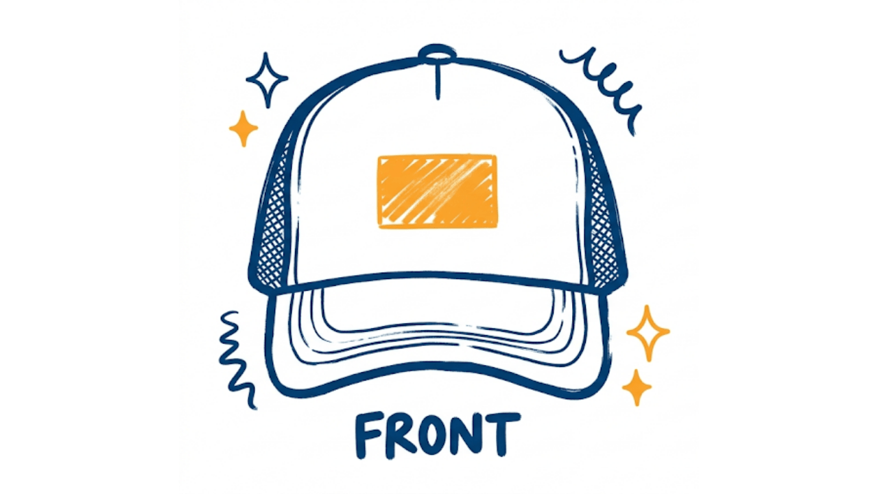 Print placement areas for Premium Trucker Caps