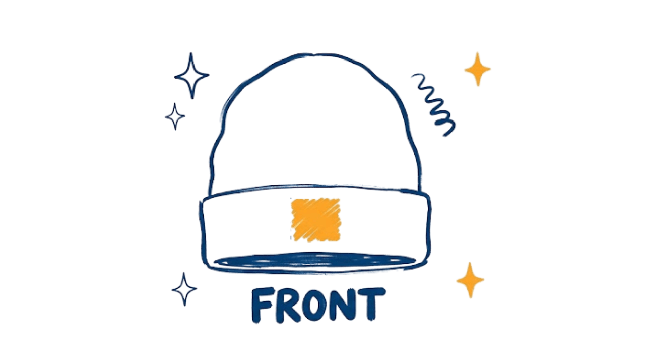 Print placement areas for Beanies
